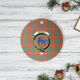 Clan Bruce Ancient Tartan Crest Round Ceramic Ornament FR91 Bruce Ancient Tartan Tartan Christmas